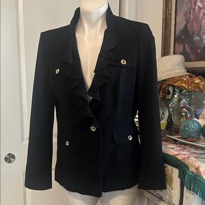 White House Black Market Black Ruffled Blazer